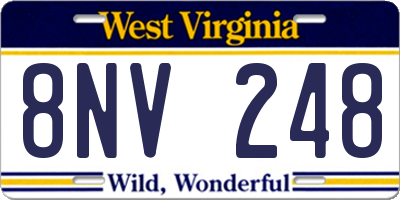 WV license plate 8NV248