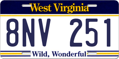 WV license plate 8NV251
