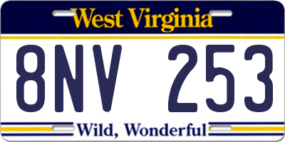 WV license plate 8NV253