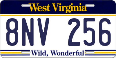 WV license plate 8NV256