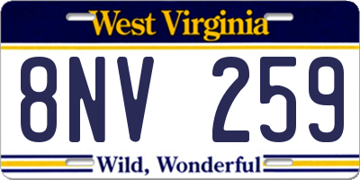 WV license plate 8NV259