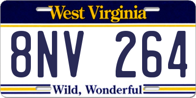 WV license plate 8NV264