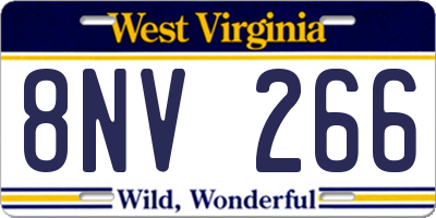 WV license plate 8NV266