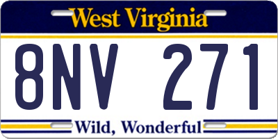 WV license plate 8NV271