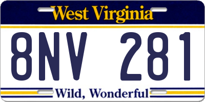 WV license plate 8NV281