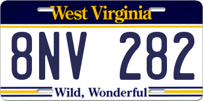 WV license plate 8NV282