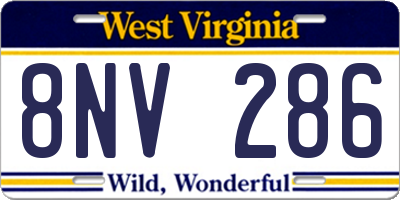 WV license plate 8NV286