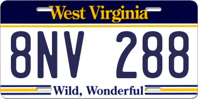 WV license plate 8NV288