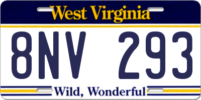 WV license plate 8NV293