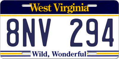 WV license plate 8NV294