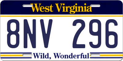 WV license plate 8NV296