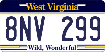 WV license plate 8NV299