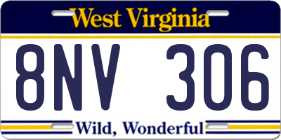 WV license plate 8NV306