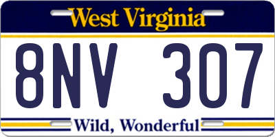 WV license plate 8NV307