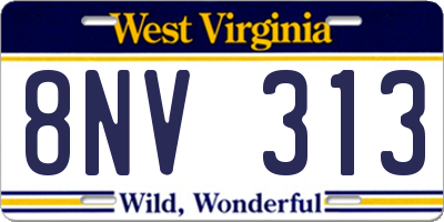 WV license plate 8NV313