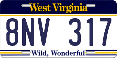 WV license plate 8NV317