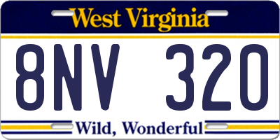 WV license plate 8NV320