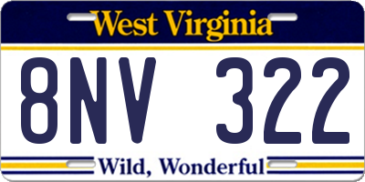 WV license plate 8NV322