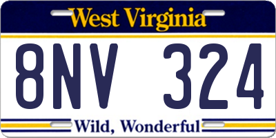 WV license plate 8NV324