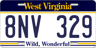 WV license plate 8NV329