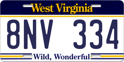 WV license plate 8NV334