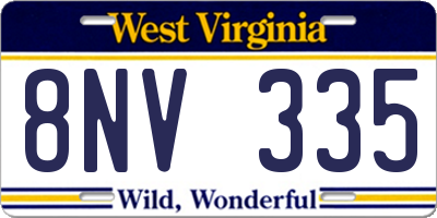 WV license plate 8NV335