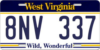 WV license plate 8NV337
