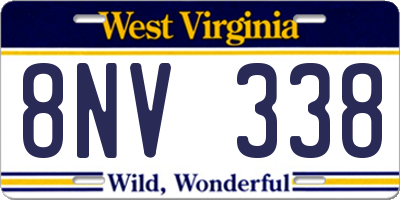 WV license plate 8NV338