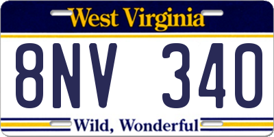 WV license plate 8NV340