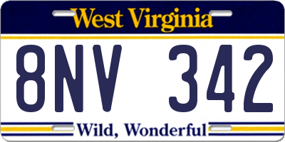 WV license plate 8NV342