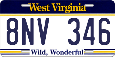WV license plate 8NV346