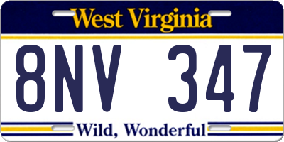 WV license plate 8NV347