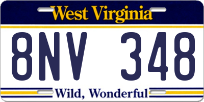 WV license plate 8NV348