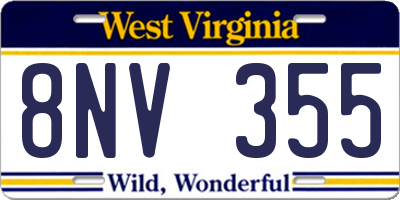 WV license plate 8NV355