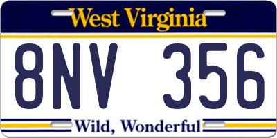 WV license plate 8NV356