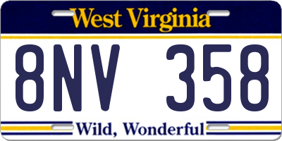 WV license plate 8NV358