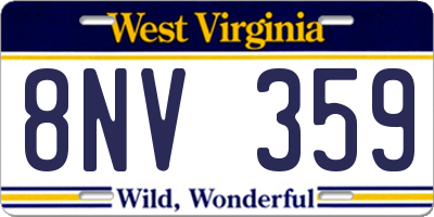 WV license plate 8NV359