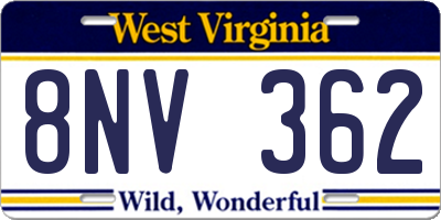 WV license plate 8NV362