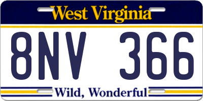 WV license plate 8NV366