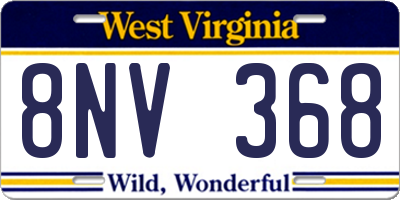 WV license plate 8NV368