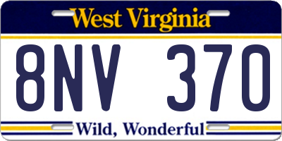 WV license plate 8NV370