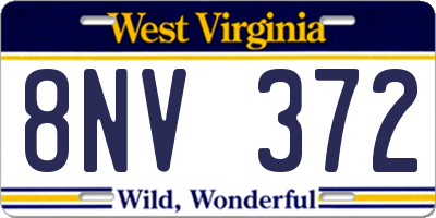 WV license plate 8NV372