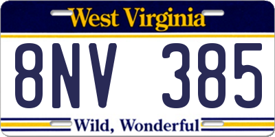 WV license plate 8NV385