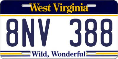 WV license plate 8NV388