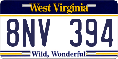 WV license plate 8NV394
