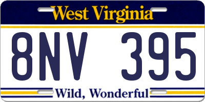 WV license plate 8NV395