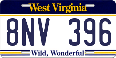 WV license plate 8NV396