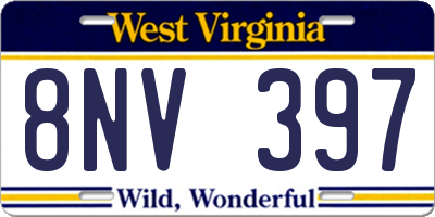 WV license plate 8NV397