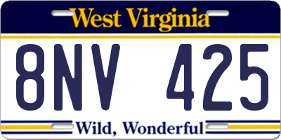 WV license plate 8NV425