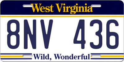 WV license plate 8NV436